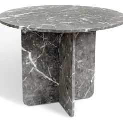 Level runt matbord i grå marmor Ø105 cm