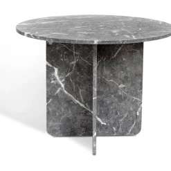 Level runt matbord i grå marmor Ø105 cm