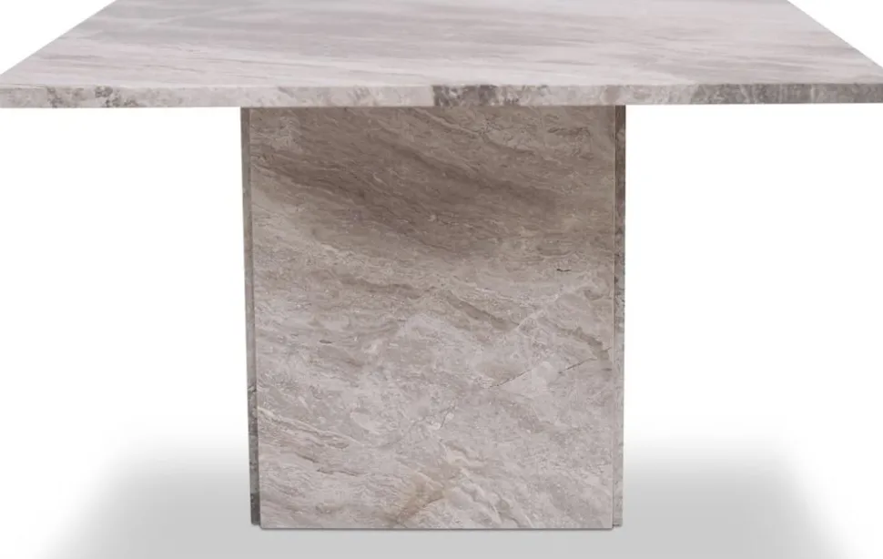 Level soffbord 75x75 cm - Grå beige marmor