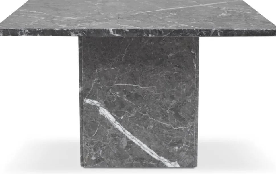 Level soffbord 75x75 cm - Grå marmor + Möbeltassar