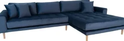 Lido divansoffa höger - Mörkblå sammet