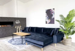 Lido divansoffa höger - Mörkblå sammet