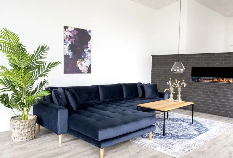 Lido divansoffa vänster - Mörkblå sammet