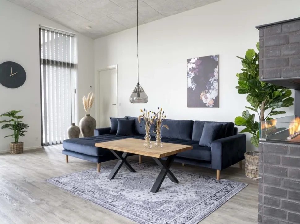 Lido divansoffa vänster - Mörkblå sammet