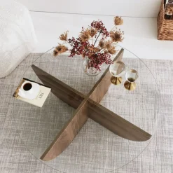 Lily soffbord Ø90 cm - Valnöt