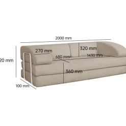 Lincoln 3-sits bäddsoffa i beige manchester