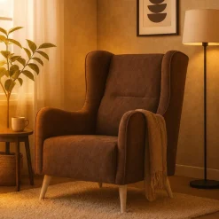 Linsey öronlappsfåtölj - Mörkgrå