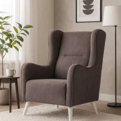 Linsey öronlappsfåtölj - Mörkgrå + Textilrengöring för möbler