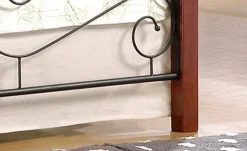 Litzy sängram 120x200 cm - Antik körsbär/svart