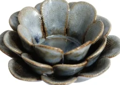 Ljushållare Blomster - Keramik (Blå)