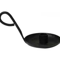 Ljusstake i gjutjärn med handtag