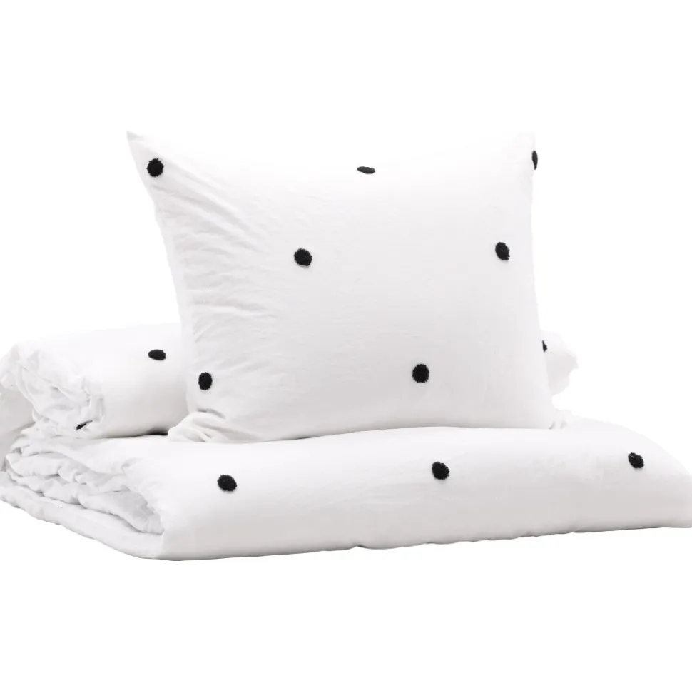 Loke bäddset 200 x 150 cm - Vit/svart