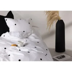 Loke bäddset 200 x 150 cm - Vit/svart