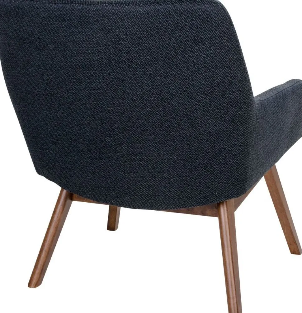 London Fåtölj - Mörkgrå/valnöt