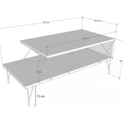 Lone soffbord 100 x 50 cm - Antracit