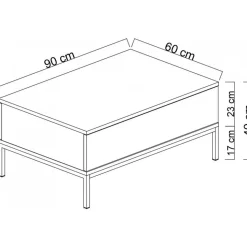 Lord soffbord 90 x 60 cm - Vit/guld