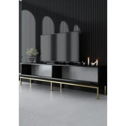 Lord TV-bänk - Svart/guld