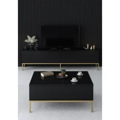 Lord TV-bänk - Svart/guld