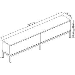 Lord TV-bänk - Svart/guld