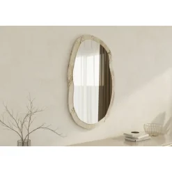 Lossa väggspegel - Vit marmor