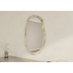 Lossa väggspegel - Vit marmor