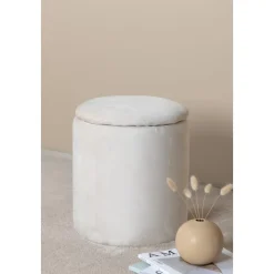 Lotten sittpuff - Beige sammet