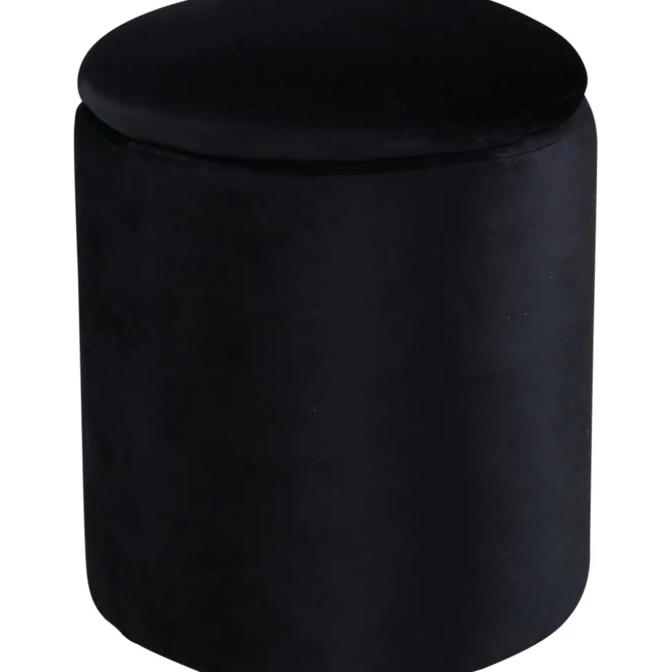 Lotten sittpuff - Svart sammet + Fläckborttagare för möbler