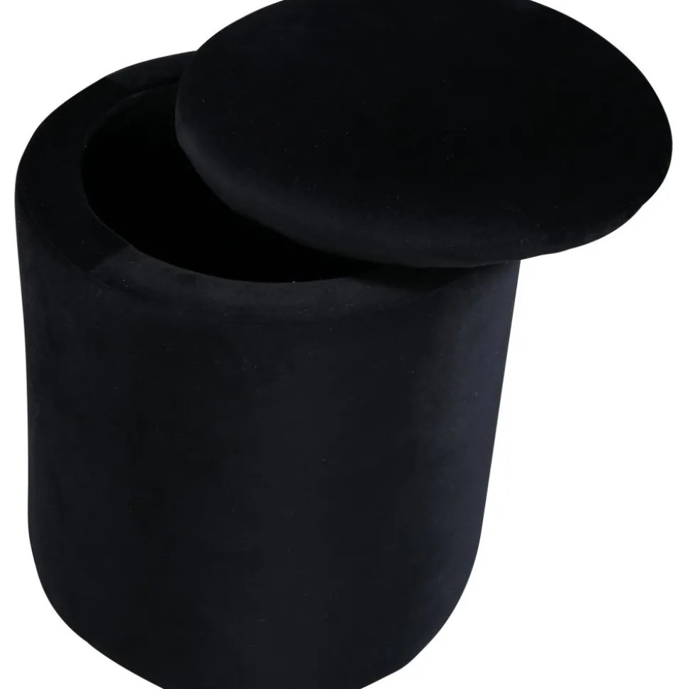 Lotten sittpuff - Svart sammet + Fläckborttagare för möbler
