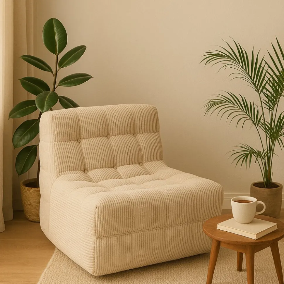 Lounge fåtölj beige manchester - Vera