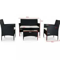 Loungeset Fjällbacka för balkong + Textilskydd för utemöbler