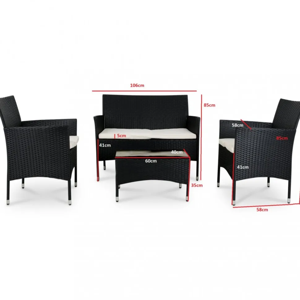 Loungeset Fjällbacka för balkong + Textilskydd för utemöbler