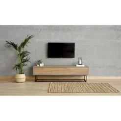 Lupin TV-bänk 180 cm - Valnöt/svart