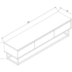 Lupin TV-bänk 180 cm - Valnöt/svart
