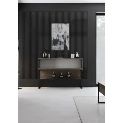 Lux avlastningsbord 120 x 30 cm - Valnöt/svart