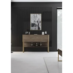 Lux avlastningsbord 120 x 30 cm - Valnöt/guld