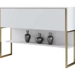 Lux avlastningsbord 120 x 30 cm - Vit/guld