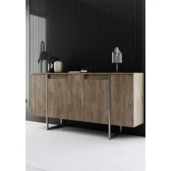 Lux skänk - Valnöt/silver