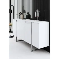 Lux skänk - Vit/silver