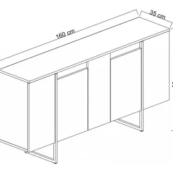 Lux skänk - Vit/silver