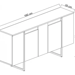 Lux skänk Valnöt/guld