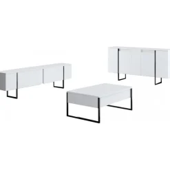 Lux skänk Vit/svart