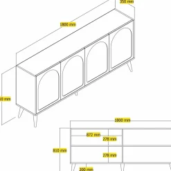 Lyon skänk - Brun/valnöt