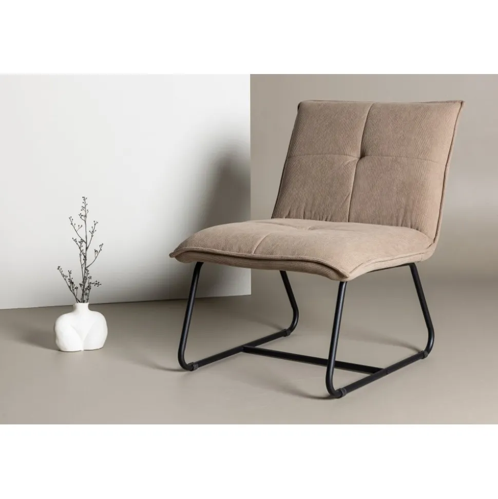 Madison loungestol - Brun manchester/svart