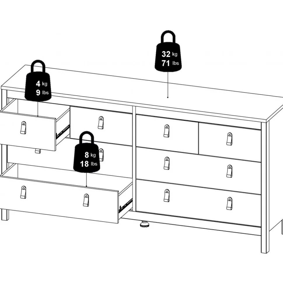 Madrid bred byrå - Svart