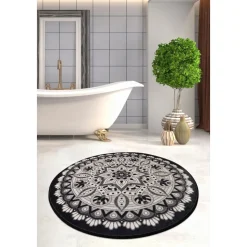 Mandal badrumsmatta - Svart/vit