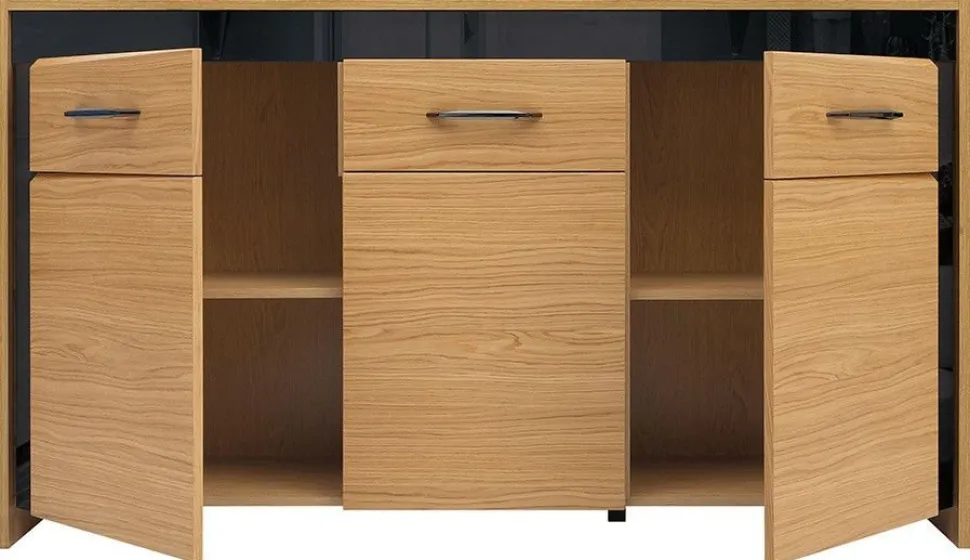 Manilla sideboard - Ek/svart