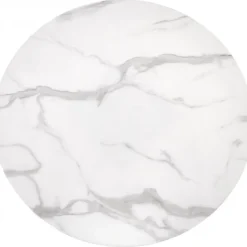 Marco matbord Ø90 cm - Vit marmor/svart