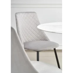 Marco matbord Ø90 cm - Vit marmor/svart