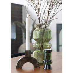 Marma ljusstake båge i brun marmor