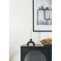 Marma ljusstake båge i brun marmor